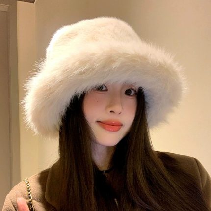 Women's Winter Plush Hat, Thick Warm Fashion Ear Protection Fisherman Hat, Mink-like Fur Windproof Cold-proof Mongolian Basin Hat